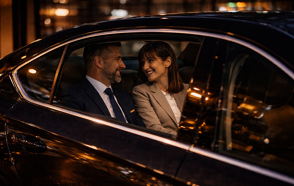 Interiér vozu AIRPORT DRIVER Czechia během přepravy